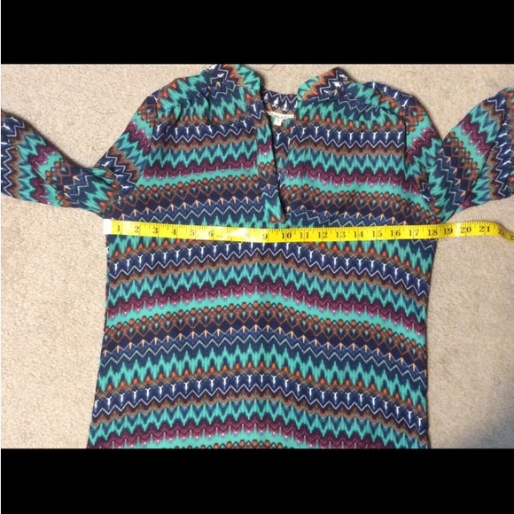 Wishful Park Southwest Chevron Print Tunic Blouse - Picture 7 of 11